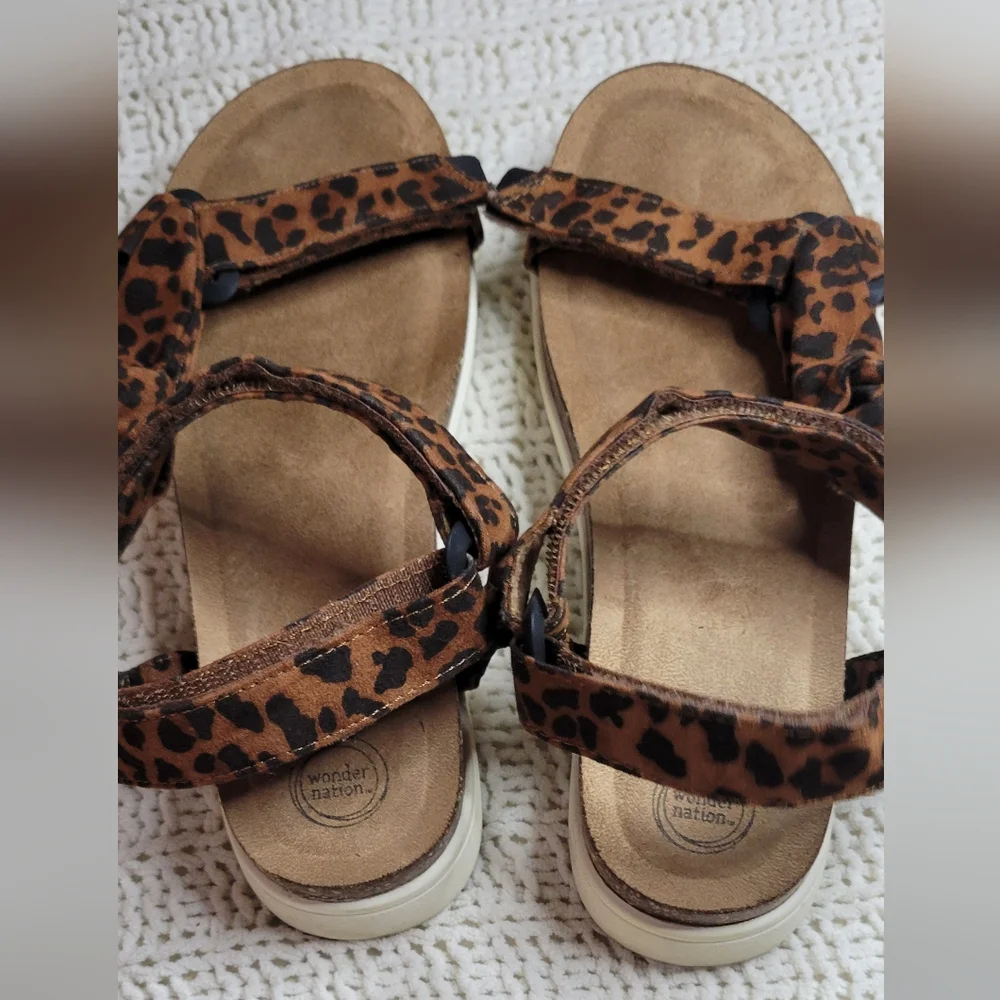 Wonder Nation Animal Print Sandals Big Kids 6